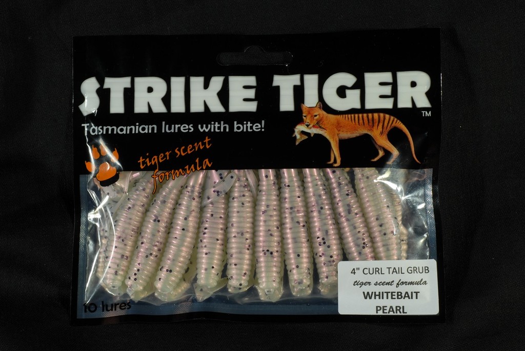 New Tasmanian Strike Tiger Whitebait Soft Plastic. © Carl Hyland - copyright
